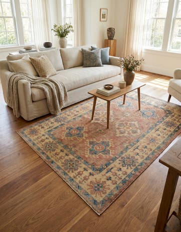 4' x 5' 9 Hand Knotted Oushak Wool Rug