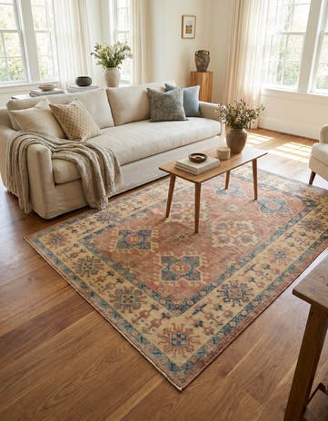 4' x 5' 9 Hand Knotted Oushak Wool Rug