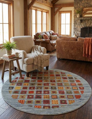 6' x 6' Kashkuli Gabbeh Round Rug