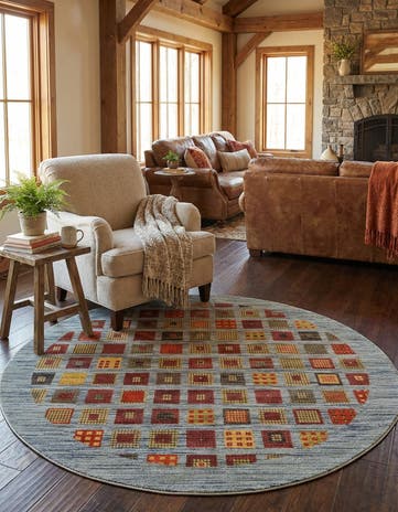 6' x 6' Kashkuli Gabbeh Round Rug