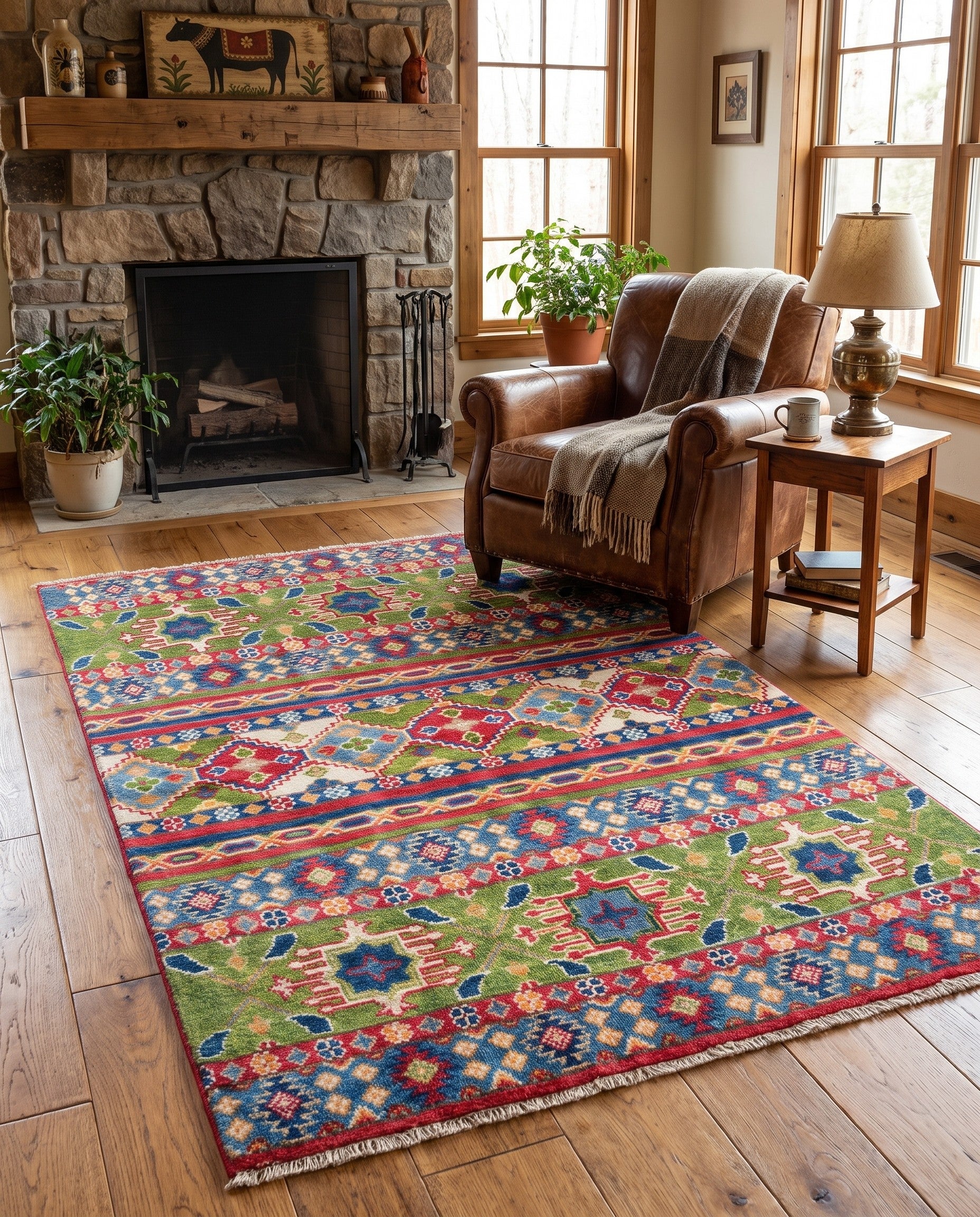 3' 3 x 4' 8 Hand Knotted Kazak Rug