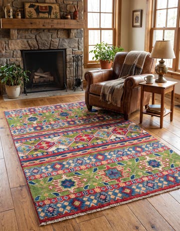3' 3 x 4' 8 Hand Knotted Kazak Rug