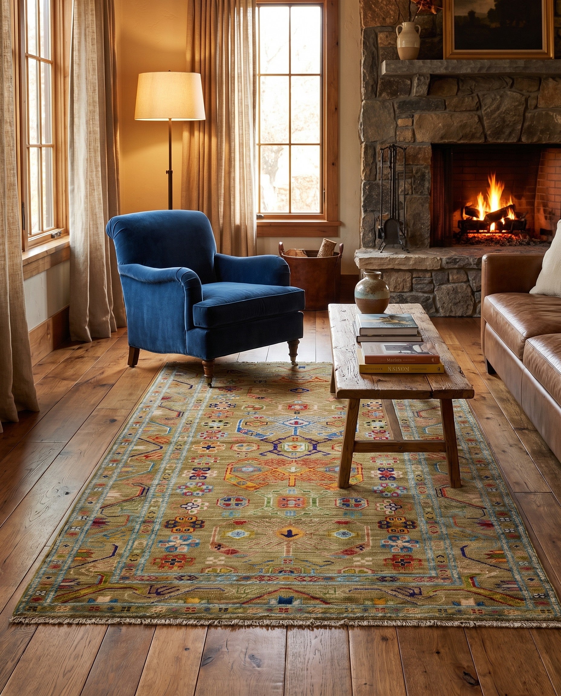 3' 5 x 5' 4 Hand Knotted Kazak Rug