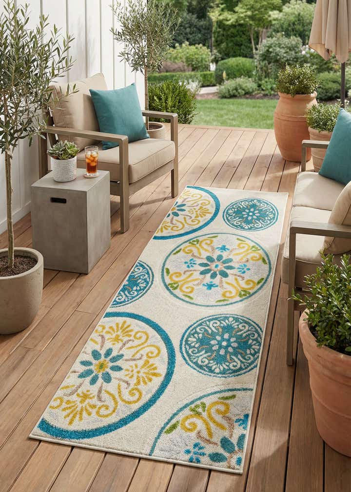 2' x 6' Easy-Clean Modern Indoor / Outdoor Runner Rug