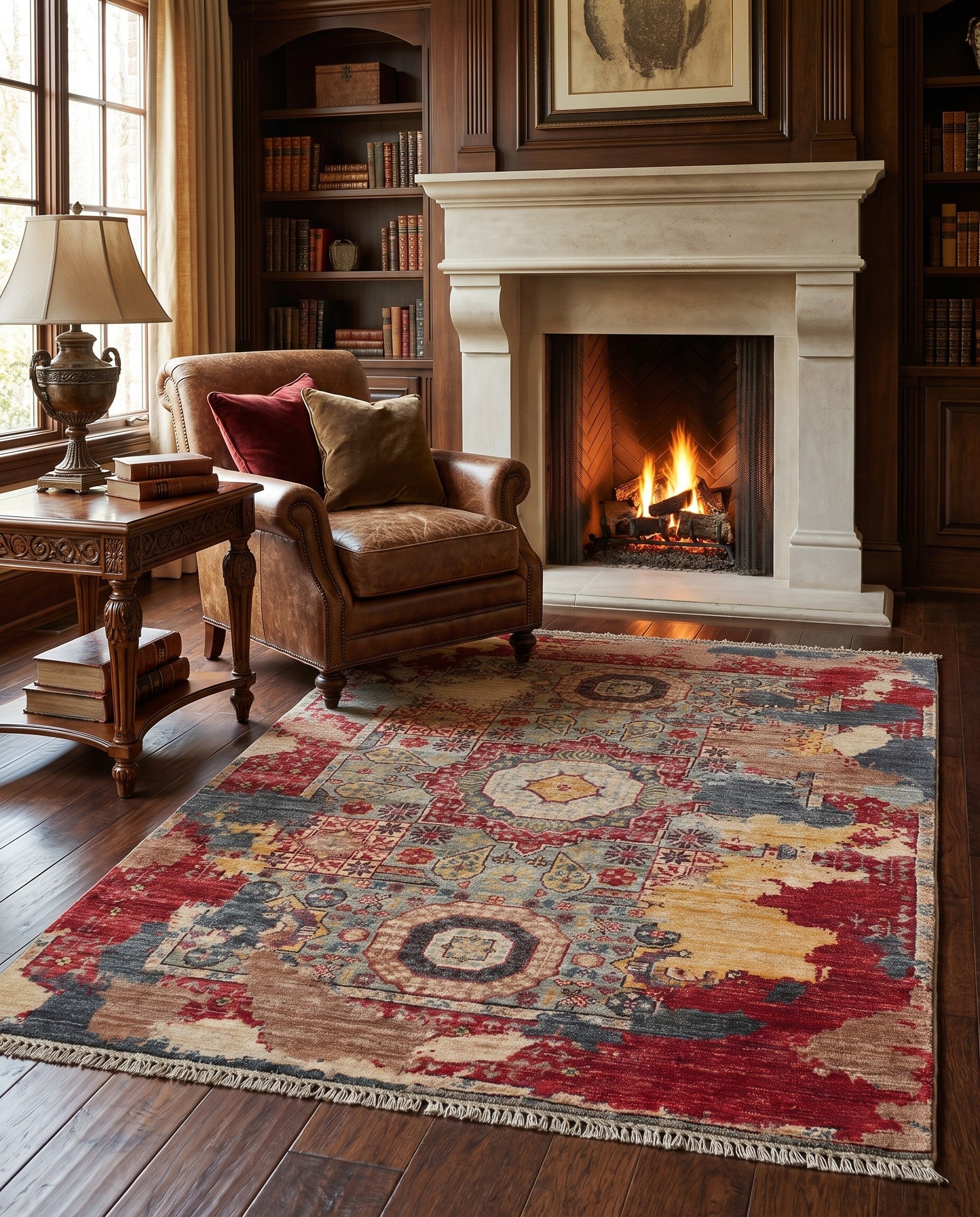 3' 4 x 5' Hand Knotted Mamluk Ziegler Rug