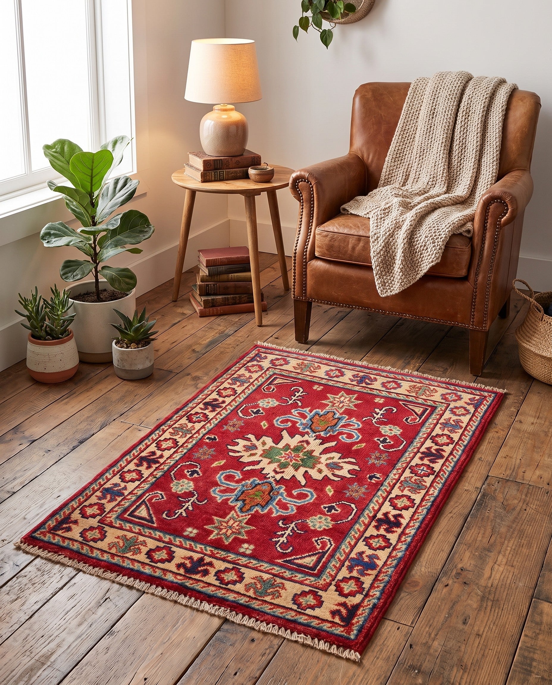 2' x 3' Hand Knotted Kazak Rug
