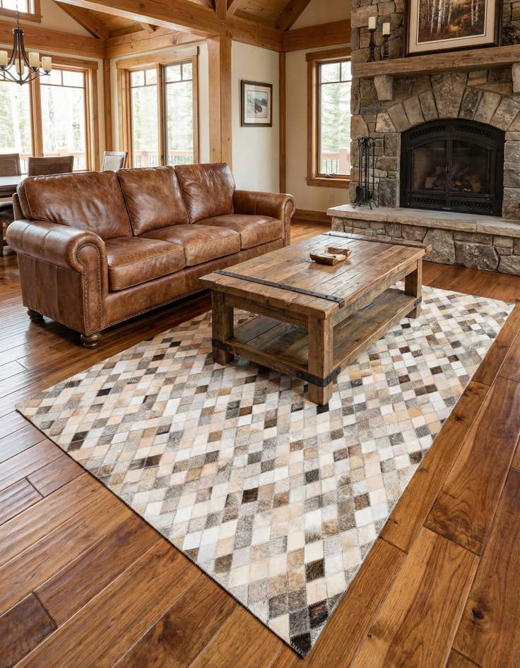 Detail image of 4' x 6' 1 Cowhide Stocks Rug