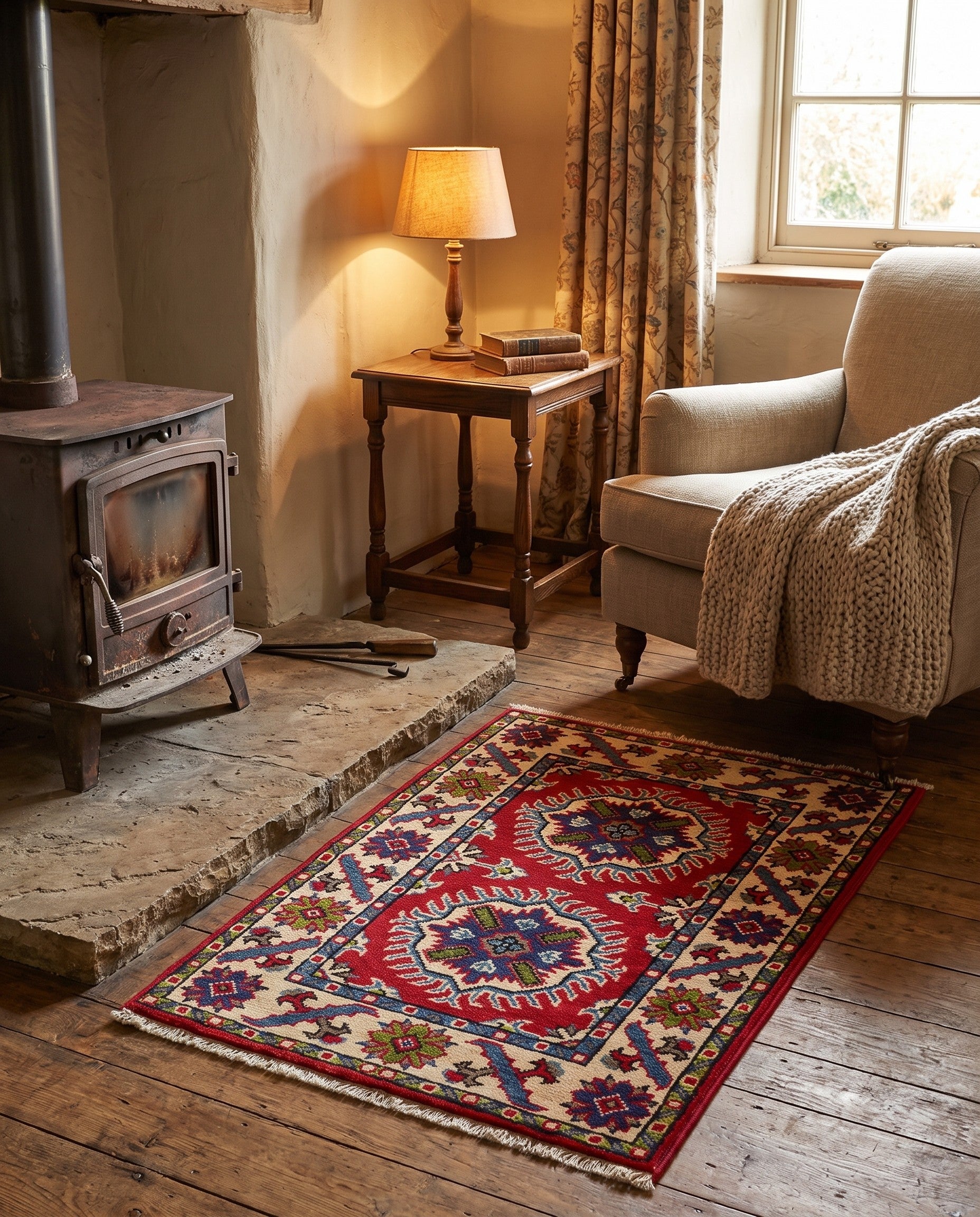 2' x 2' 11 Hand Knotted Kazak Rug