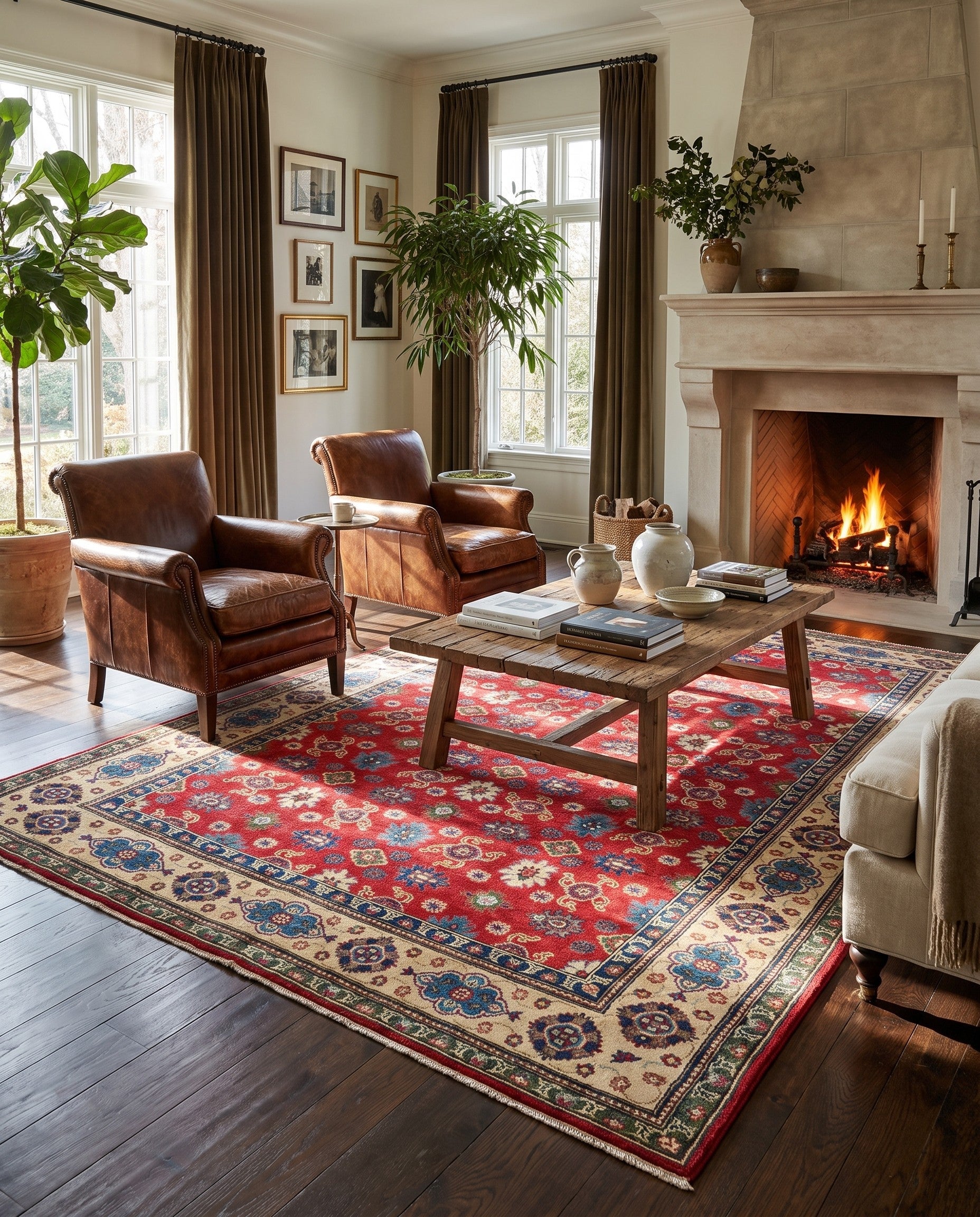 6' 7 x 9' Hand Knotted Kazak Rug