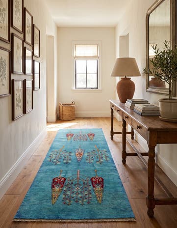 3' 5 x 9' 3 Hand Knotted Kazak Runner Rug