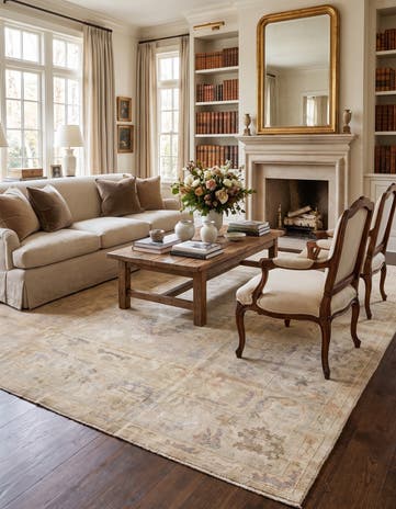 10' 3 x 14' Hand Knotted Oushak Wool Rug