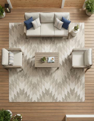 10' x 10' Easy-Clean Modern Indoor / Outdoor Square Rug
