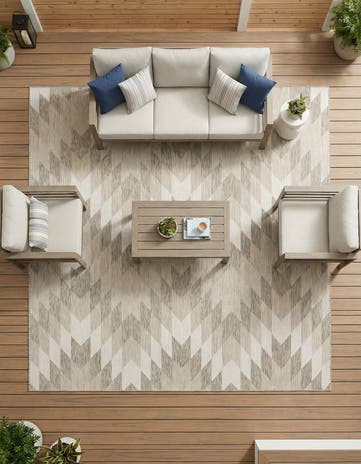 10' x 10' Easy-Clean Modern Indoor / Outdoor Square Rug