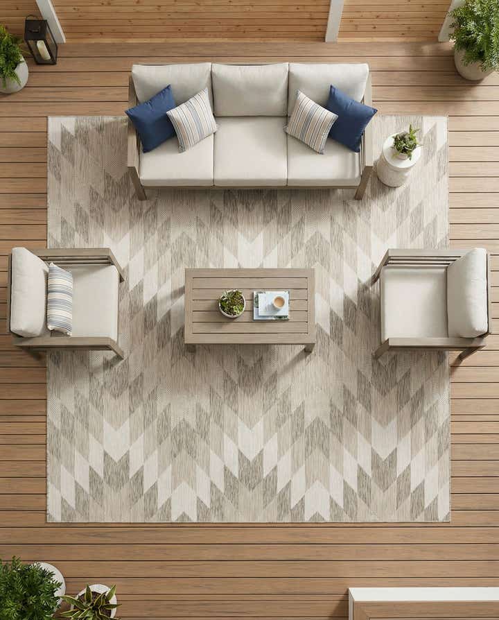 10' x 10' Easy-Clean Modern Indoor / Outdoor Square Rug