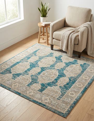 Blue Lola Square Rug