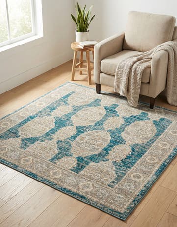 Blue Lola Square Rug