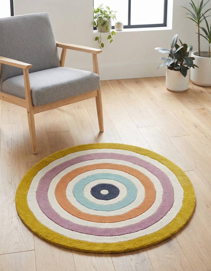 Detail image of 3' 1 x 3' 1 Hand Tufted Wool Round Rug