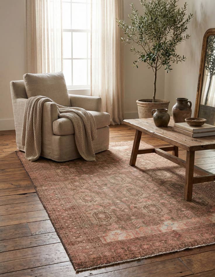 Detail image of 3' 2 x 5' 6 Hand Knotted Ultra Vintage Persian Wool Rug