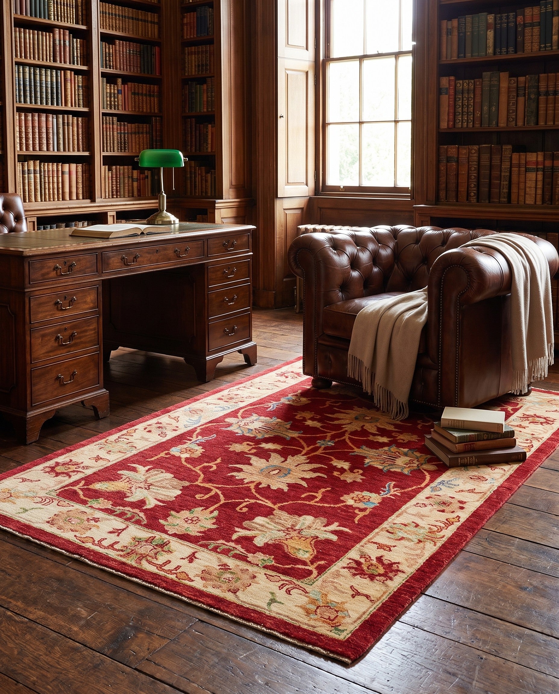 3' 5 x 5' 2 Hand Knotted Ziegler Rug