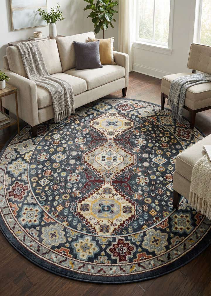 7' 10 x 7' 10 Kamala Washable Round Rug