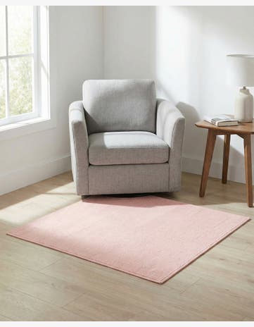 Rose Pink Everyday Solid Square Rug