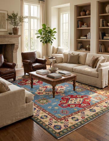 6' 8 x 9' 9 Hand Knotted Kazak Rug