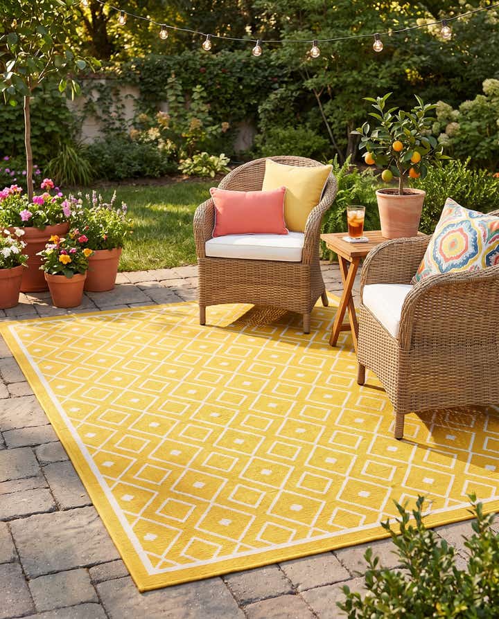 4' x 6' Easy-Clean Trellis Indoor / Outdoor Rug