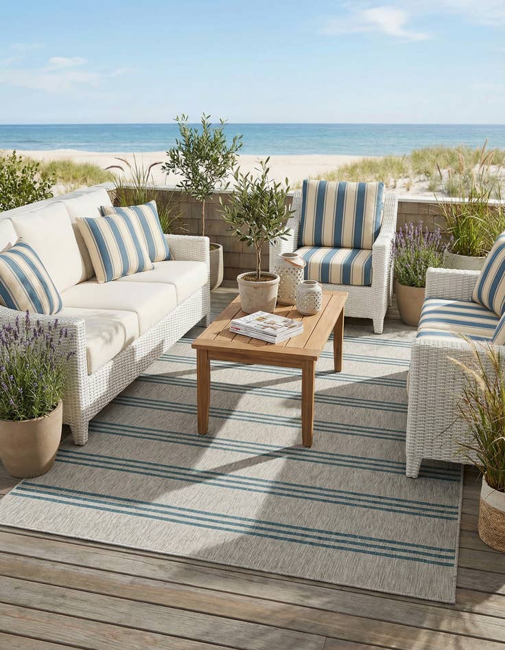 Detail image of 7' 10 x 10' Washable Jill Zarin Anguilla Indoor / Outdoor Rug