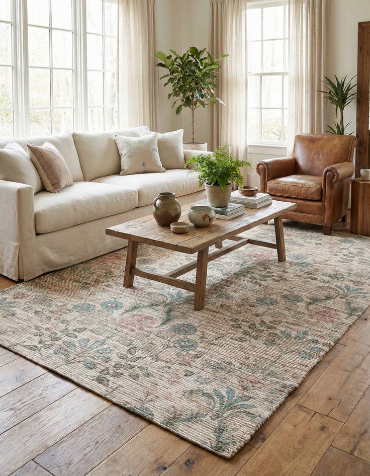 Detail image of 6' 1 x 9'  Hand Woven Chenille Jute Rug