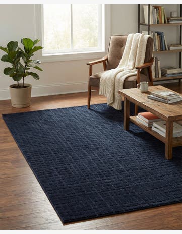 Inkwell Blue Textura Designer Rug