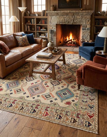 6' 8 x 9' 10 Hand Knotted Kazak Rug