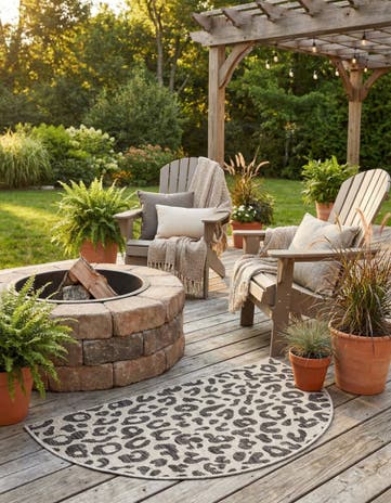 2' 2 x 3' 7 Easy-Clean Safari Indoor / Outdoor Hearth Rug