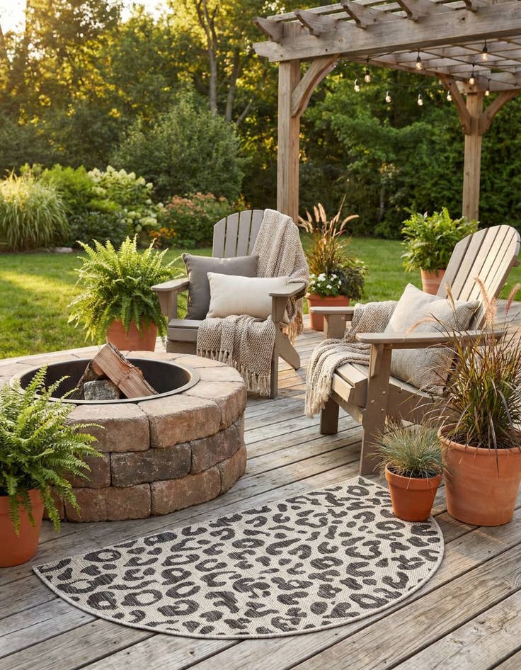 Detail image of 2' 2 x 3' 7  Washable Safari Indoor / Outdoor Hearth Rug