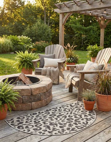 2' 2 x 3' 7 Easy-Clean Safari Indoor / Outdoor Hearth Rug