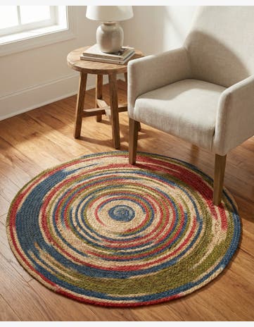 Handmade Braided Jute Round Rug