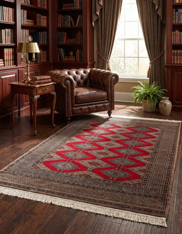 4' 3 x 6' Hand Knotted Bokhara Oriental Wool Rug