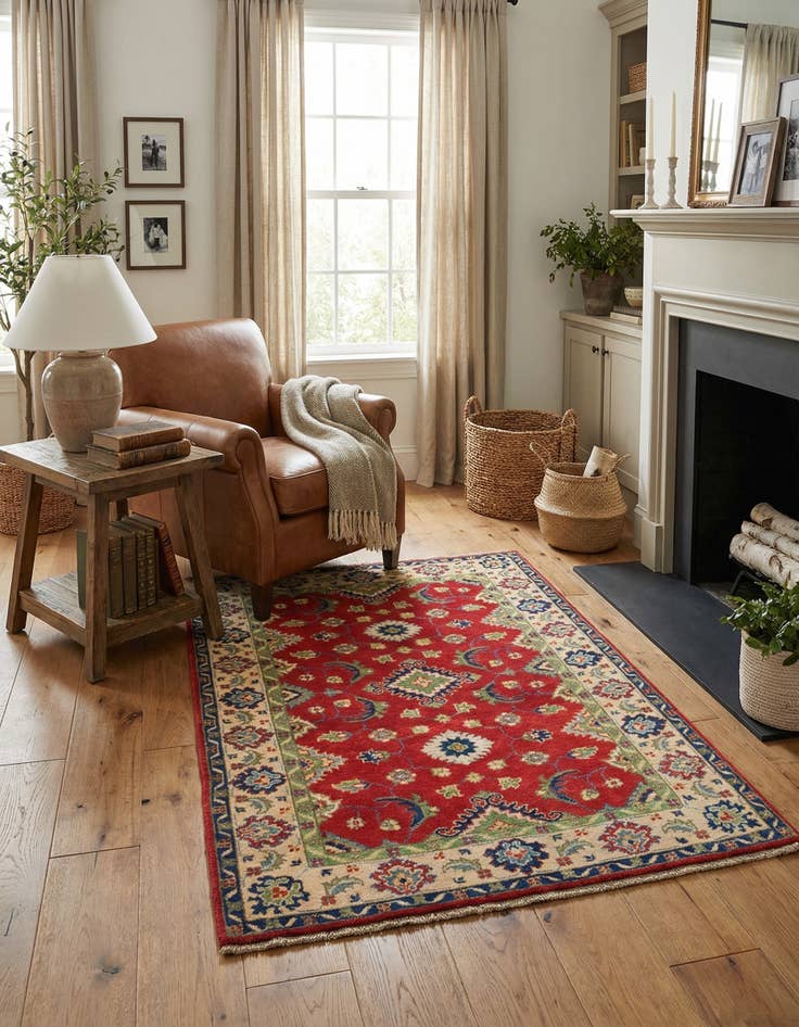 Detail image of 3' 3 x 5' Hand Knotted Kazak Rug