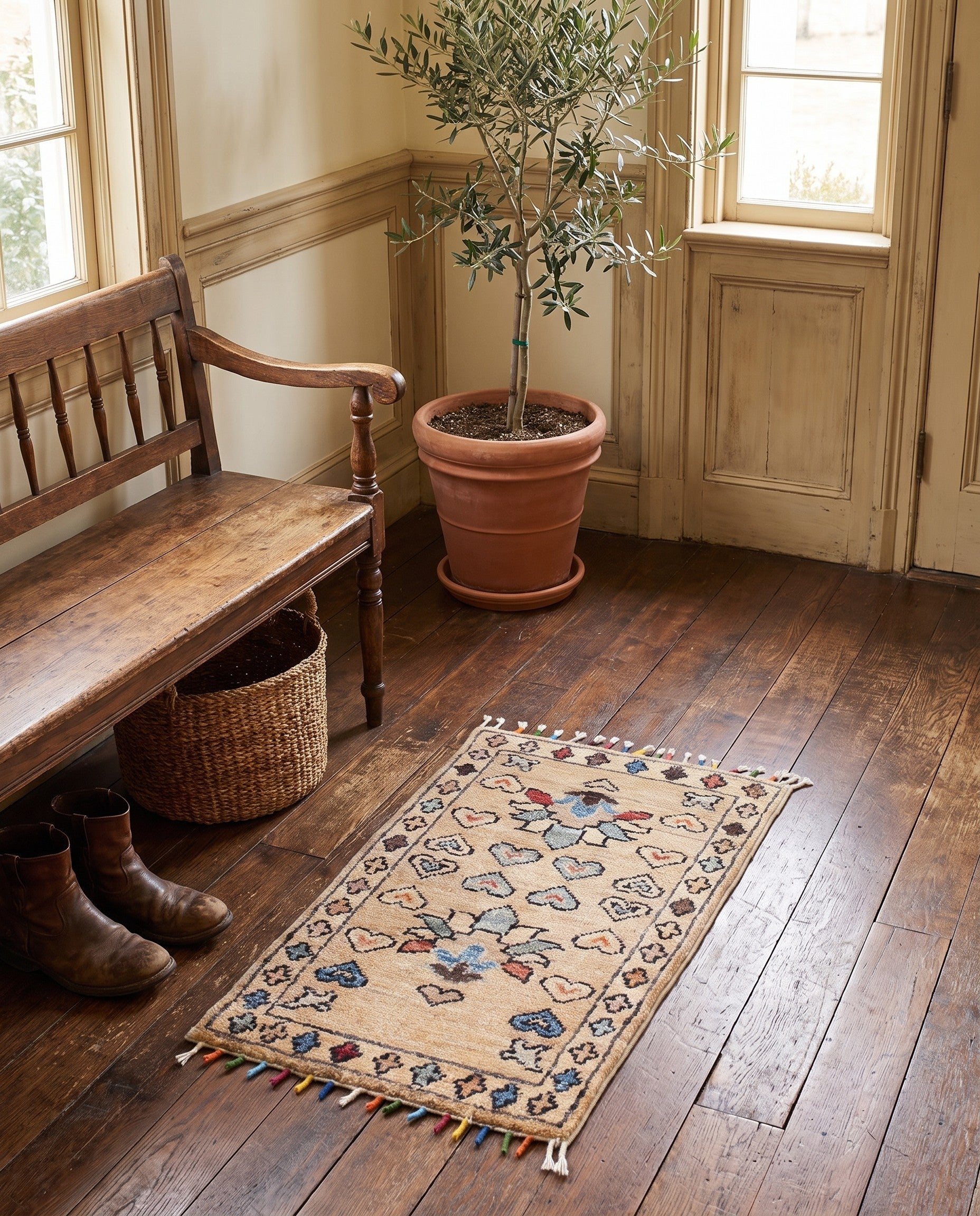 1' 3 x 2' Hand Knotted Ziegler Rug