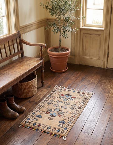 1' 3 x 2' Hand Knotted Ziegler Rug