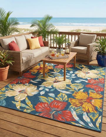 7' 10 x 10' Easy-Clean Coastal Indoor / Outdoor Rug