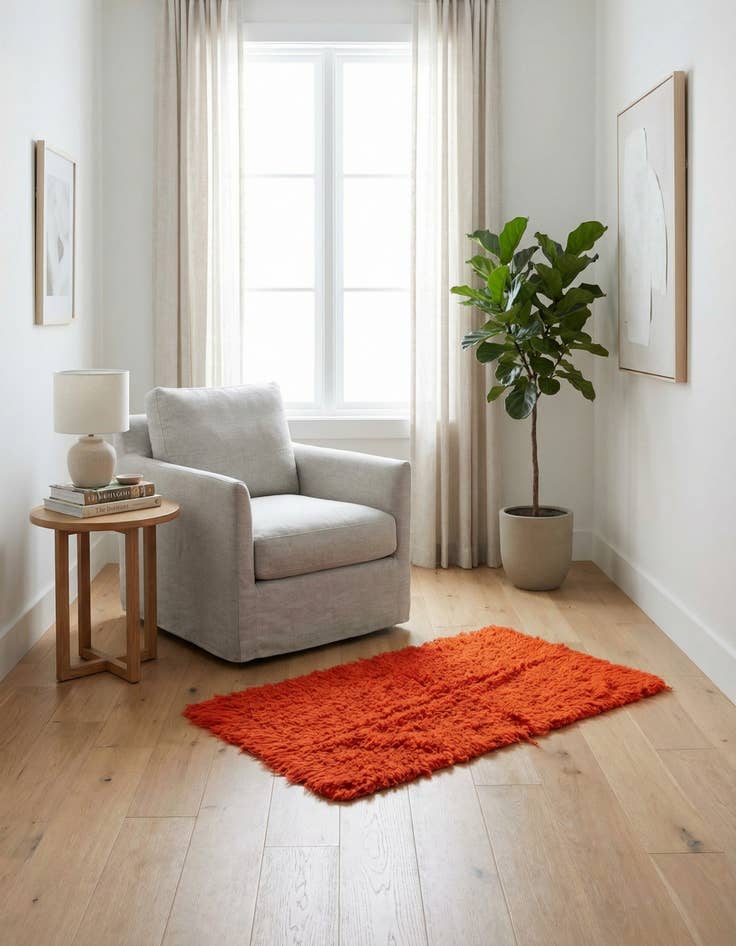 Detail image of 2' 8 x 5' Hand Knotted Moroccan Wool Rug