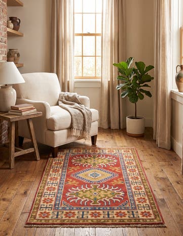 2' 7 x 3' 11 Hand Knotted Kazak Rug