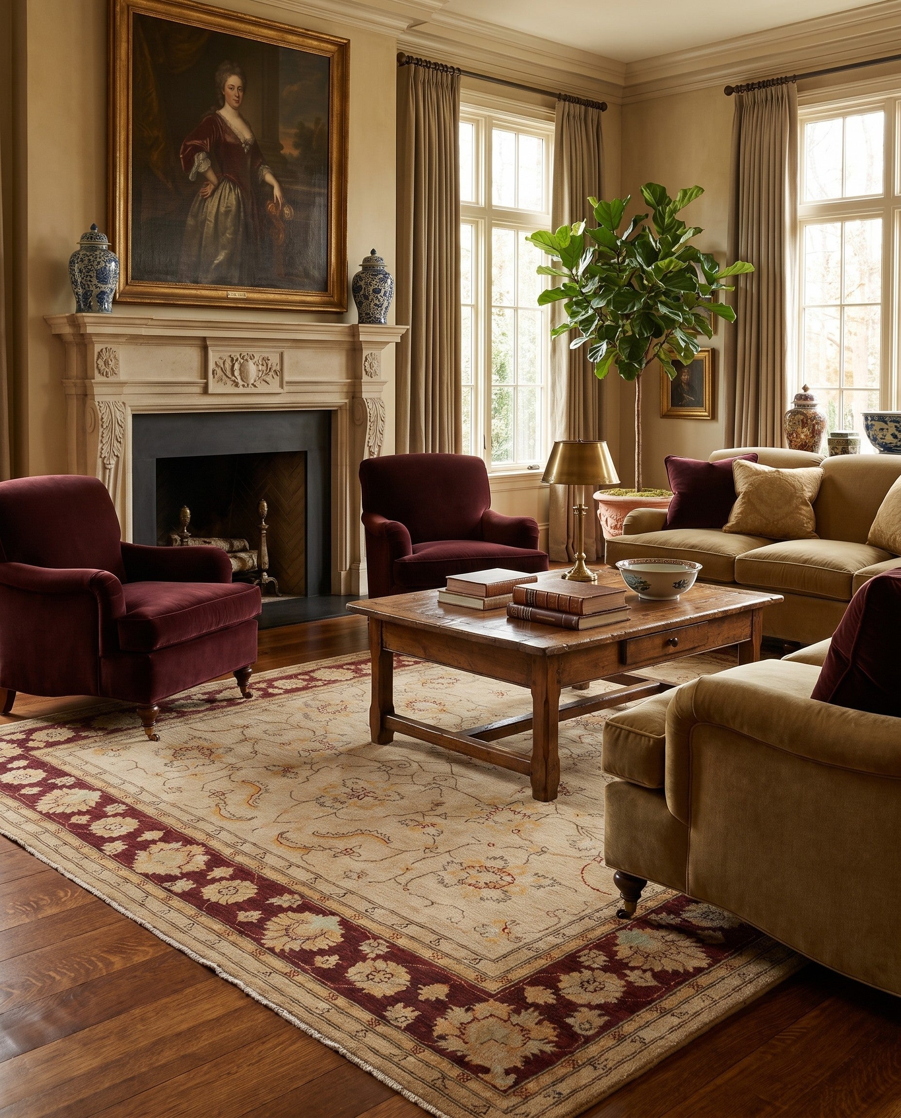 7' 10 x 9' 9 Hand Knotted Pershawar Ziegler Rug