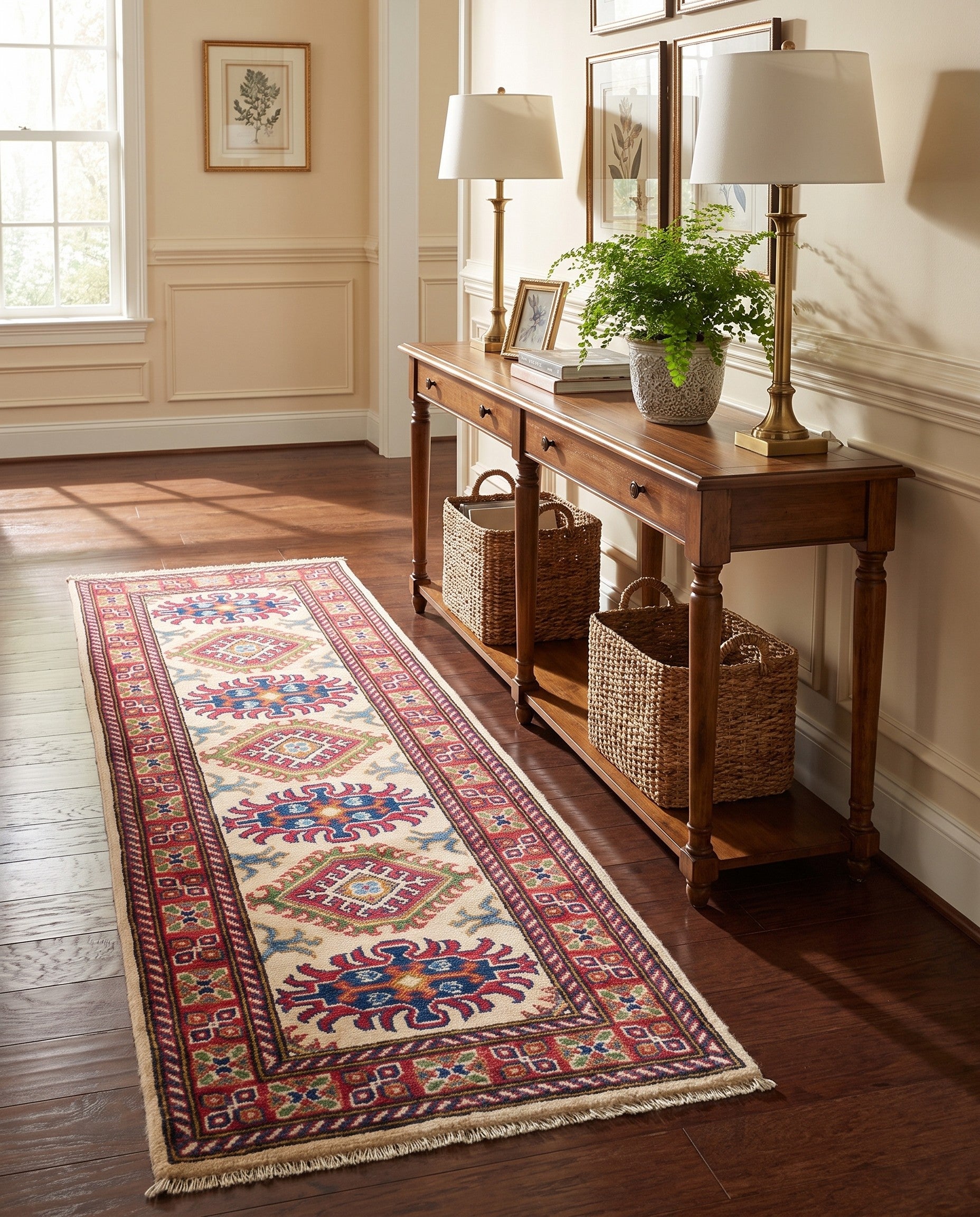 1' 11 x 5' 9 Hand Knotted Kazak Runner Rug