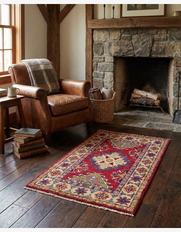 1' 11 x 3' Hand Knotted Kazak Rug