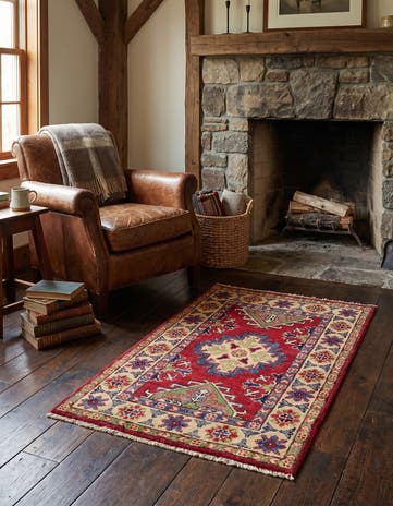 1' 11 x 3' Hand Knotted Kazak Rug