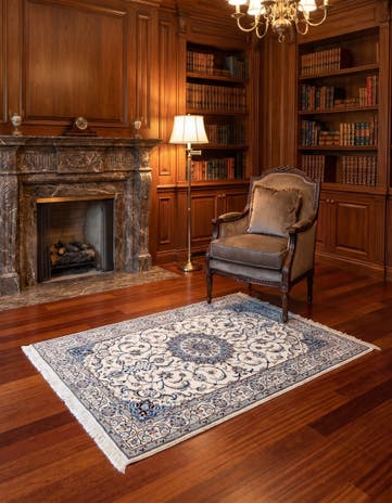 3' 3 x 4' 8 Hand Knotted Nain Rug