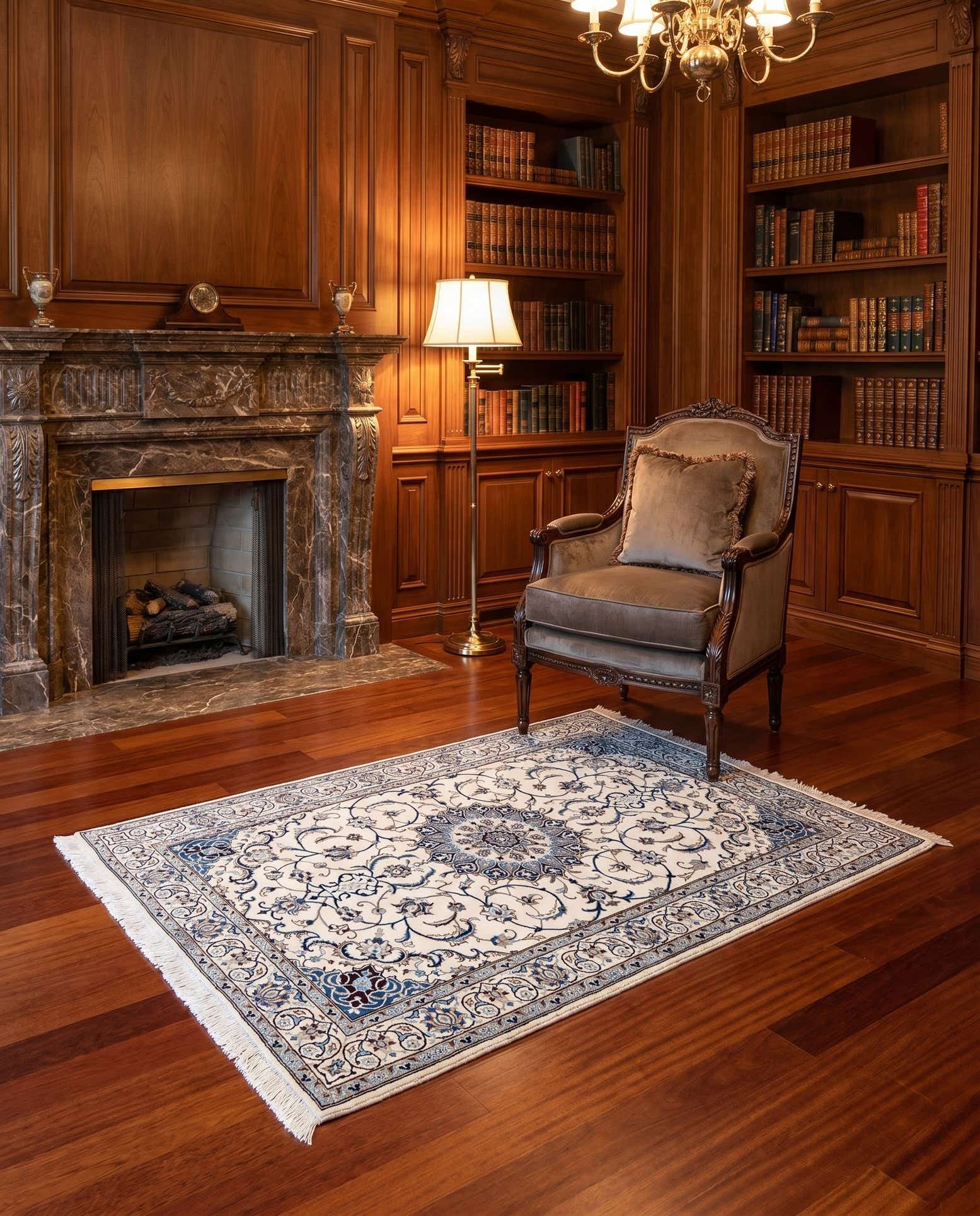 3' 3 x 4' 8 Hand Knotted Nain Rug