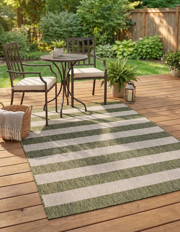 Detail image of 5' 3 x 7' Easy-Clean Ribbon Indoor / Outdoor Rug