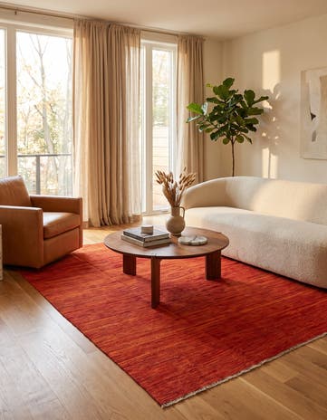 5' 4 x 8' Hand Woven Kilim Modern Wool Rug